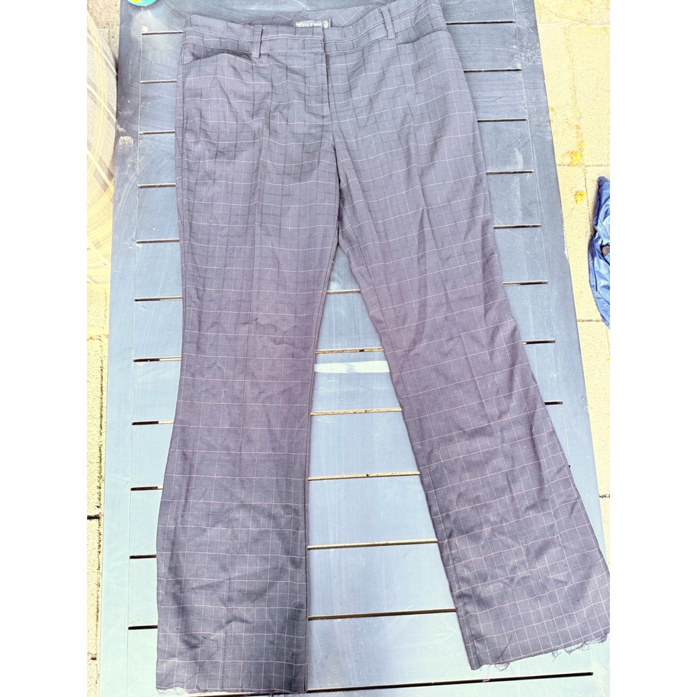 New York & Company 7th Avenue Black Pink Grid Bootcut Dress Pants